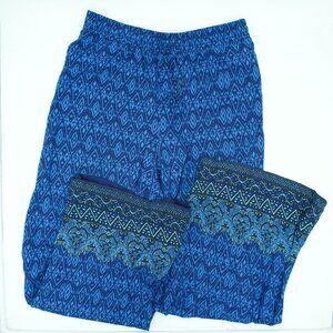 BLUE PATTERNED PALAZZO PANTS